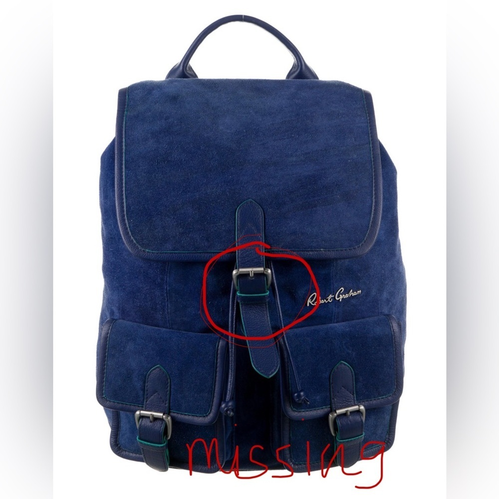 Robert Graham Suede Blue Rucksack - Picture 13 of 13